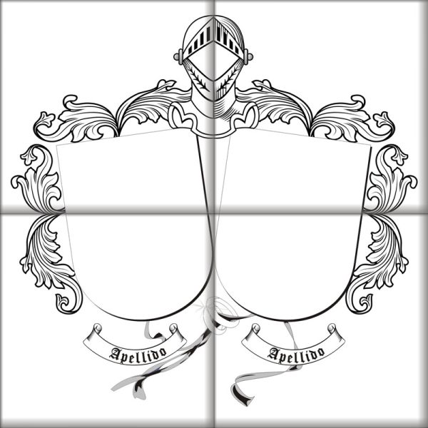 Azulejo con dos escudos heráldicos