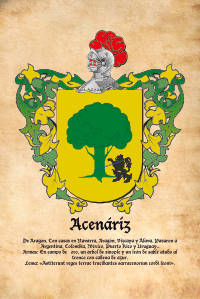 Escudo heráldico del apellido ACENÁRIZ