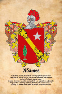 Escudo heráldico del apellido ADAMES