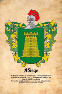 Escudo heráldico del apellido Adiego