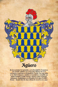 Escudo heráldico del apellido AGUERO