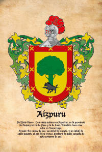 Escudo heráldico del apellido AIZPURU
