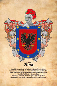 Escudo heráldico del apellido ALBA