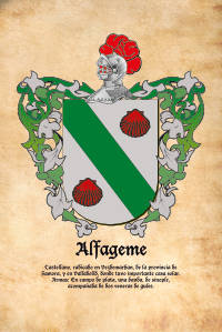 Escudo heráldico del apellido ALFAGEME
