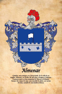 Escudo heráldico del apellido ALMENAR