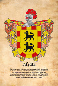 Escudo heráldico del apellido ALZATE