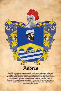 Escudo heráldico del apellido ANDRES