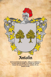 Escudo heráldico del apellido ANTOLIN