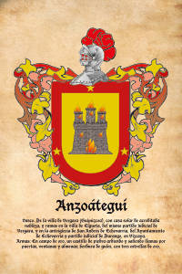 Escudo heráldico del apellido ANZOATEGUI