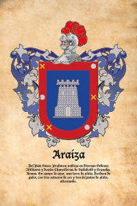 Escudo heráldico del apellido ARAIZA