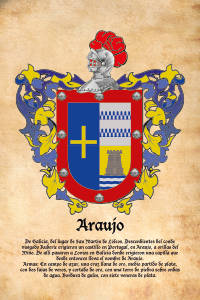 Escudo heráldico del apellido ARAUJO