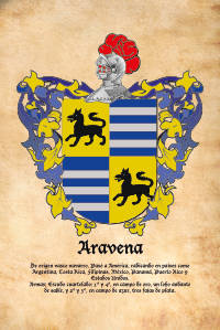 Escudo heráldico del apellido ARAVENA