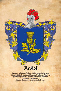Escudo heráldico del apellido ARBIOL