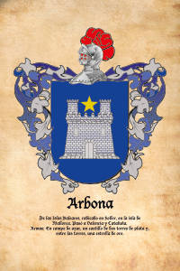 Escudo heráldico del apellido ARBONA