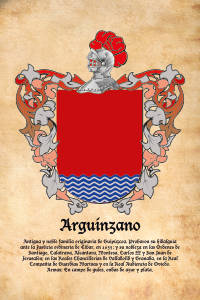 Escudo heráldico del apellido ARGUINZANO