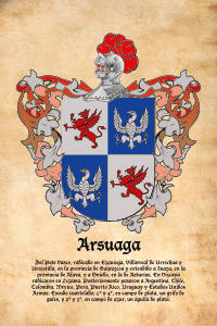 Escudo heráldico del apellido ARSUAGA
