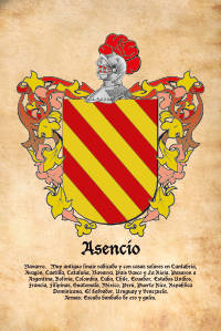 Escudo heráldico del apellido ASENCIO