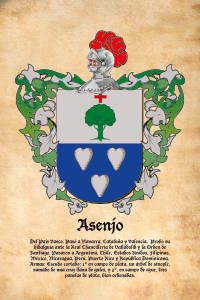 Escudo heráldico del apellido ASENJO