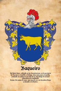 Escudo heráldico del apellido BAQUEIRO