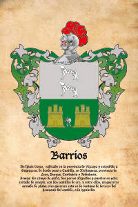 Escudo heráldico del apellido BARRIOS