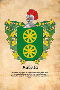 Escudo heráldico del apellido BATISTA