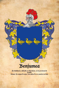 Escudo heráldico del apellido BENJUMEA