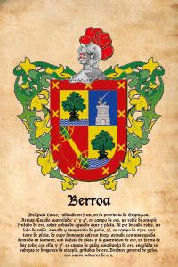 Escudo heráldico del apellido BERROA