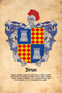 Escudo heráldico del apellido BRUN
