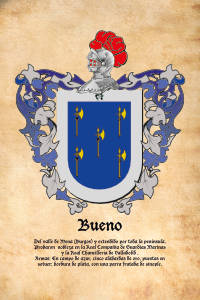 Escudo heráldico del apellido BUENO