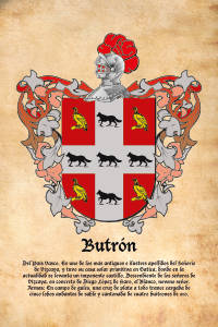 Escudo heráldico del apellido BUTRON
