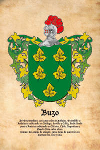 Escudo heráldico del apellido Buzo