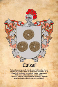 Escudo heráldico del apellido Caixal
