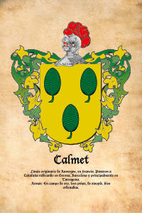 Escudo heráldico del apellido Calmet