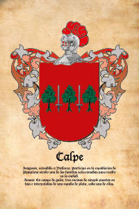 Escudo heráldico del apellido CALPE