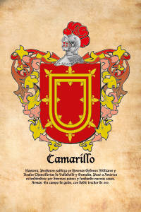 Escudo heráldico del apellido CAMARILLO
