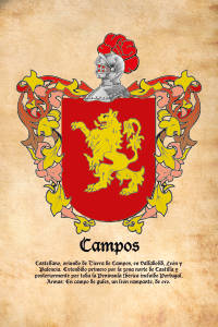 Escudo heráldico del apellido CAMPOS