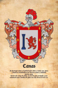 Escudo heráldico del apellido CANAS