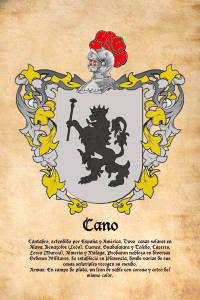 Escudo heráldico del apellido CANO