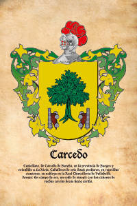 Escudo heráldico del apellido CARCEDO