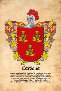 Escudo heráldico del apellido CARDONA