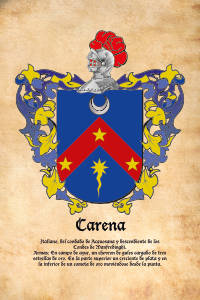 Escudo heráldico del apellido CARENA