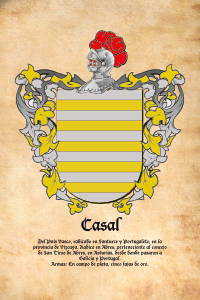 Escudo heráldico del apellido CASAL