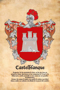 Escudo heráldico del apellido CASTELBLANQUE