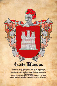 Escudo heráldico del apellido CASTELLBLANQUE