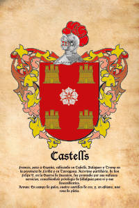 Escudo heráldico del apellido CASTELLS
