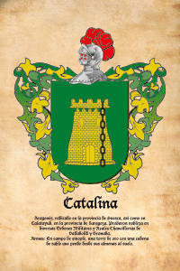 Escudo heráldico del apellido CATALINA