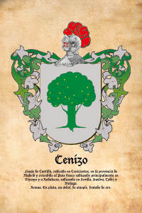 Escudo heráldico del apellido CENIZO