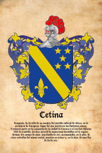 Escudo heráldico del apellido CETINA