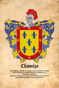Escudo heráldico del apellido CHAMIZO