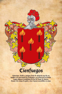Escudo heráldico del apellido CIENFUEGOS